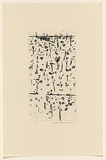 Artist: b'WILLIAMS, Fred' | Title: b'Decorative panel, You Yangs. Number 1' | Date: 1965-66 | Technique: b'etching, drypoint, flat biting and mezzotint, printed in black ink, from one copper plate; counterproof' | Copyright: b'\xc2\xa9 Fred Williams Estate'