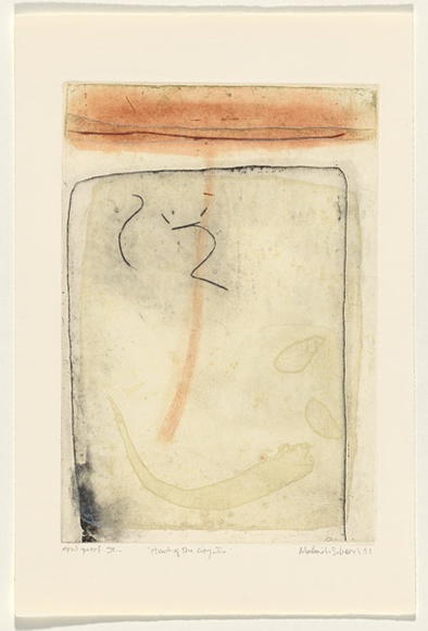 Artist: b'Schawel, Melinda.' | Title: b'Heart of the city I' | Date: 1999, October | Technique: b'etching, printed in colour, from multiple plates' Artist: b'Schawel, Melinda.' | Title: b'Heart of the city I' | Date: 1999, October | Technique: b'etching, printed in colour, from multiple plates'