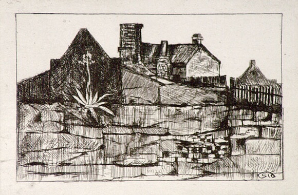 Artist: b'SIDMAN, William' | Title: b'The Rocks, old Sydney' | Date: 1911, September | Technique: b'etching, printed in black ink, from one copper plate' Artist: b'SIDMAN, William' | Title: b'The Rocks, old Sydney' | Date: 1911, September | Technique: b'etching, printed in black ink, from one copper plate'