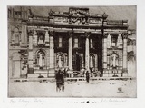 Artist: Baldwinson, Arthur. | Title: Free Library, Geelong. | Date: 1928 | Technique: etching, printed in dark brown ink with plate-tone, from one  plate
