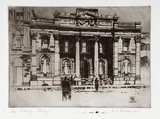 Artist: Baldwinson, Arthur. | Title: Free Library, Geelong. | Date: 1928 | Technique: etching, printed in dark brown ink with plate-tone, from one  plate