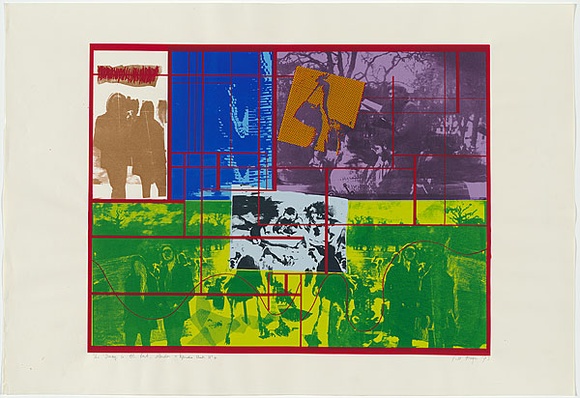 Artist: b'MEYER, Bill' | Title: b'Sunday in the park. Information sheets No. 4' | Date: 1972 | Technique: b'photo-screenprint, printed in colour, from eleven stencils' | Copyright: b'\xc2\xa9 Bill Meyer' Artist: b'MEYER, Bill' | Title: b'Sunday in the park. Information sheets No. 4' | Date: 1972 | Technique: b'photo-screenprint, printed in colour, from eleven stencils' | Copyright: b'\xc2\xa9 Bill Meyer'