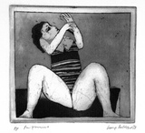 Artist: BALDESSIN, George | Title: Performer. | Date: 1973 | Technique: etching and aquatint, printed in black ink, from one plate