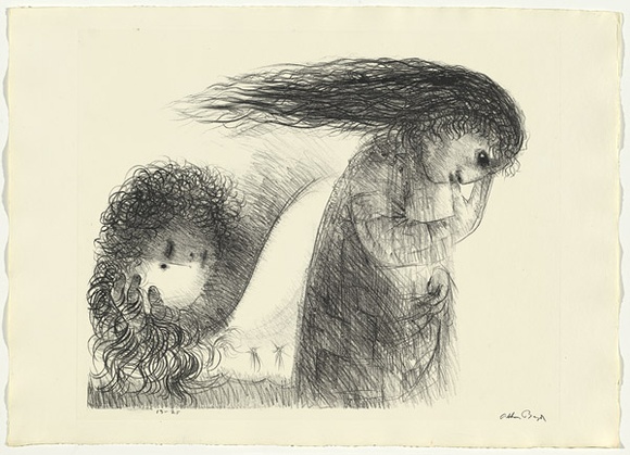 Artist: b'BOYD, Arthur' | Title: b'St Francis when young turning aside.' | Date: (1965) | Technique: b'lithograph, printed in black ink, from one plate' | Copyright: b'Reproduced with permission of Bundanon Trust' Artist: b'BOYD, Arthur' | Title: b'St Francis when young turning aside.' | Date: (1965) | Technique: b'lithograph, printed in black ink, from one plate' | Copyright: b'Reproduced with permission of Bundanon Trust'