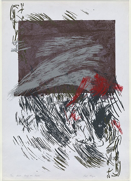 Artist: b'MEYER, Bill' | Title: b'Energy across water and leaves' | Date: 1979-1981 | Technique: b'screenprint, printed in six colours, from multiple screens' | Copyright: b'\xc2\xa9 Bill Meyer' Artist: b'MEYER, Bill' | Title: b'Energy across water and leaves' | Date: 1979-1981 | Technique: b'screenprint, printed in six colours, from multiple screens' | Copyright: b'\xc2\xa9 Bill Meyer'