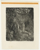 Artist: BOYD, Arthur | Title: Kneeling nude with beast II. | Date: (1962-63) | Technique: etching and aquatint, printed in black ink, from one plate | Copyright: Reproduced with permission of Bundanon Trust