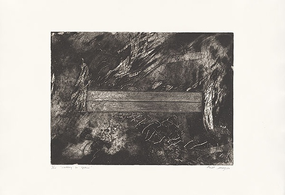 Artist: b'MEYER, Bill' | Title: b'Cutting in space' | Date: 1981 | Technique: b'etching and aquatint, printed in black ink, from one zinc plate (mitsui, precoated photo-engraving)' | Copyright: b'\xc2\xa9 Bill Meyer' Artist: b'MEYER, Bill' | Title: b'Cutting in space' | Date: 1981 | Technique: b'etching and aquatint, printed in black ink, from one zinc plate (mitsui, precoated photo-engraving)' | Copyright: b'\xc2\xa9 Bill Meyer'