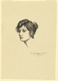 Artist: Allport, C.L. | Title: (Study of a head in profile). | Date: c.1908 | Technique: lithograph, printed in black ink, from one stone [or plate]