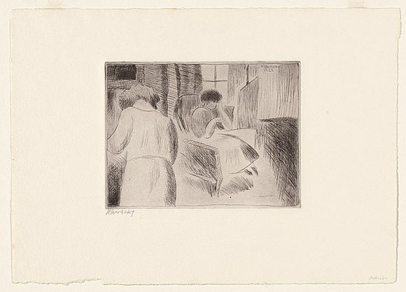 Artist: b'Brodzky, Horace.' | Title: bArtists' wife duo. | Date: 1925 | Technique: b'drypoint, printed in black ink, from one plate' Artist: b'Brodzky, Horace.' | Title: bArtists' wife duo. | Date: 1925 | Technique: b'drypoint, printed in black ink, from one plate'