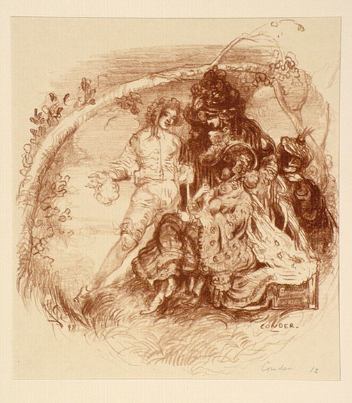 Artist: b'Conder, Charles.' | Title: b'The leaning tree.' | Date: 1899 | Technique: b'transfer-lithograph, printed in brownish red ink, from one stone' Artist: b'Conder, Charles.' | Title: b'The leaning tree.' | Date: 1899 | Technique: b'transfer-lithograph, printed in brownish red ink, from one stone'