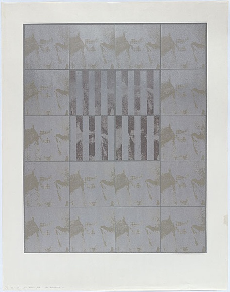 Artist: b'MADDOCK, Bea' | Title: b'Four plus four times five.' | Date: 1970-1971 | Technique: b'photo-screenprint, printed in colour, from five stencils' Artist: b'MADDOCK, Bea' | Title: b'Four plus four times five.' | Date: 1970-1971 | Technique: b'photo-screenprint, printed in colour, from five stencils'