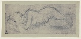 Artist: b'WILLIAMS, Fred' | Title: b'Reclining nude' | Date: c.1950 | Technique: b'dyeline' | Copyright: b'\xc2\xa9 Fred Williams Estate'