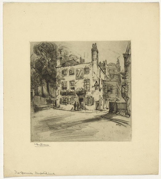 Artist: FULLWOOD, A.H. | Title: The Spaniards, Hampstead Heath. | Date: 1909 | Technique: etching and drypoint, printed in black ink, from one plate Artist: FULLWOOD, A.H. | Title: The Spaniards, Hampstead Heath. | Date: 1909 | Technique: etching and drypoint, printed in black ink, from one plate