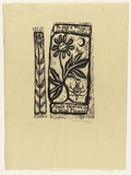 Artist: HANRAHAN, Barbara | Title: To see a world in a grain of sand and a heaven in a wild flower | Date: 1962 | Technique: linocut, printed in black ink, from one block