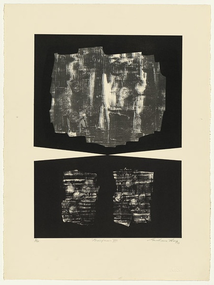 Artist: b'King, Grahame.' | Title: b'Microform VIII' | Date: 1973 | Technique: b'lithograph, printed in colour, from stones [or plates]'