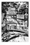 Artist: McBurnie, Ron. | Title: Still searching for a Gallery: Fortitude Valley 9 pm Friday | Date: 1989 | Technique: etching, and aquatint, printed in black ink, from one zinc plate | Copyright: © Ron McBurnie