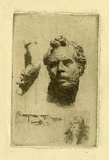 Artist: Farmer, John. | Title: (Studies). | Date: (1950s) | Technique: etching, printed in black/brown ink with plate-tone, from one  plate