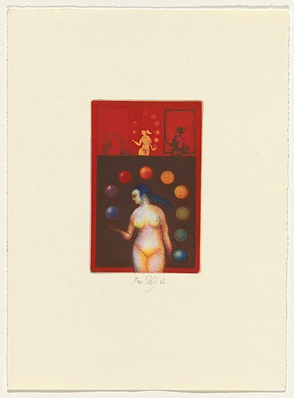 Artist: b'SCHMEISSER, Jorg' | Title: b'No.9 - Beispiel: Farbradierung (No.9 - example: colour etching)' | Date: 1976 | Technique: b'etching and aquatint, printed in colour' | Copyright: b'\xc2\xa9 J\xc3\xb6rg Schmeisser' Artist: b'SCHMEISSER, Jorg' | Title: b'No.9 - Beispiel: Farbradierung (No.9 - example: colour etching)' | Date: 1976 | Technique: b'etching and aquatint, printed in colour' | Copyright: b'\xc2\xa9 J\xc3\xb6rg Schmeisser'