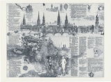 Artist: b'SCHMEISSER, Jorg' | Title: b'Diary and Hamburg' | Date: 1983 | Technique: b'etching, aquatint and deepbite, printed in blue/black ink, from multiple plates' | Copyright: b'\xc2\xa9 J\xc3\xb6rg Schmeisser'