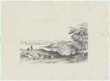 Artist: Martens, Conrad. | Title: Port of Port Jackson with Garden Island, from near the church, Darling Point. | Date: 1850-59 | Technique: lithograph, printed in black ink, from one stone
