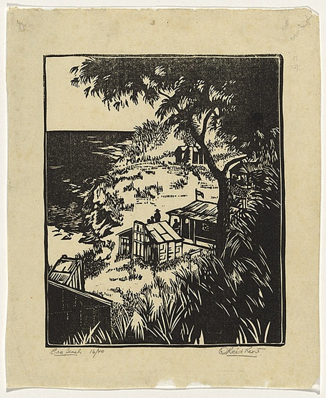 Artist: b'Kent, O. Reid.' | Title: b'Era beach' | Technique: b'woodcut'
