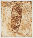 Artist: PARR, Mike | Title: Alphabet/Haemorrhage. | Date: 1992-93 | Technique: etching, printed in red ochre ink, from one plate