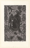 Artist: Hayward Pooaraar, Bevan. | Title: Kangaroo spiritman | Date: 1988 | Technique: linocut