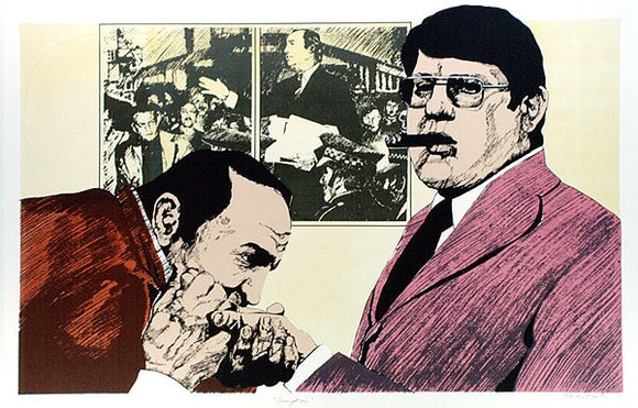 Artist: b'Martin, Mandy.' | Title: b'Corruption' | Date: 1977 | Technique: b'screenprint, printed in colour, from multiple stencils' | Copyright: b'\xc2\xa9 Mandy Martin. Licensed by VISCOPY, Australia'
