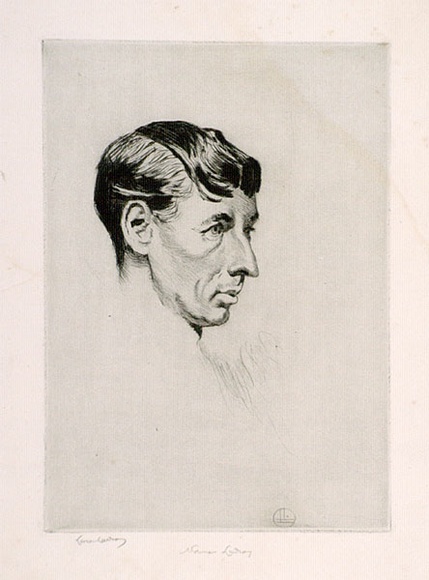 Artist: b'LINDSAY, Lionel' | Title: b'Norman Lindsay' | Date: 1918 | Technique: b'drypoint, printed in black ink with plate-tone, from one plate' | Copyright: b'Courtesy of the National Library of Australia' Artist: b'LINDSAY, Lionel' | Title: b'Norman Lindsay' | Date: 1918 | Technique: b'drypoint, printed in black ink with plate-tone, from one plate' | Copyright: b'Courtesy of the National Library of Australia'
