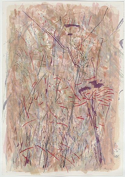 Artist: b'MEYER, Bill' | Title: b'Etz Chaim - yellow' | Date: 1988 | Technique: b'screenprint, printed in colour, from multiple stencils' | Copyright: b'\xc2\xa9 Bill Meyer' Artist: b'MEYER, Bill' | Title: b'Etz Chaim - yellow' | Date: 1988 | Technique: b'screenprint, printed in colour, from multiple stencils' | Copyright: b'\xc2\xa9 Bill Meyer'