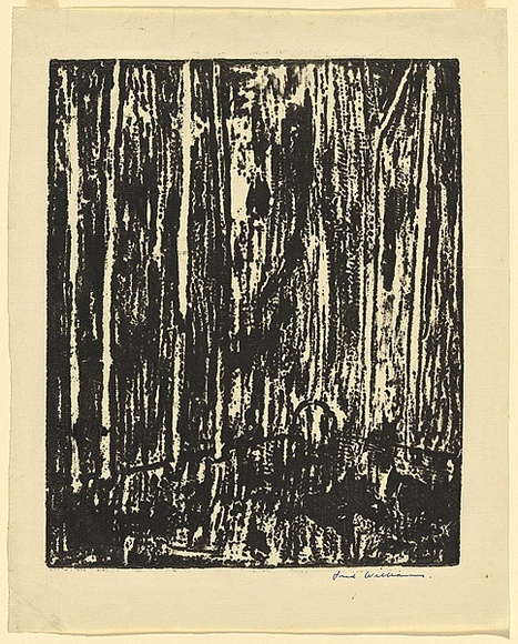 Artist: b'WILLIAMS, Fred' | Title: b'Mittagong' | Date: 1958 | Technique: b'etching, printed in black ink in relief, from one plate' | Copyright: b'\xc2\xa9 Fred Williams Estate' Artist: b'WILLIAMS, Fred' | Title: b'Mittagong' | Date: 1958 | Technique: b'etching, printed in black ink in relief, from one plate' | Copyright: b'\xc2\xa9 Fred Williams Estate'