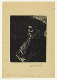 Artist: Groblicka, Lidia | Title: Model [in profile facing right, 2] | Date: 1952-53 | Technique: monotype