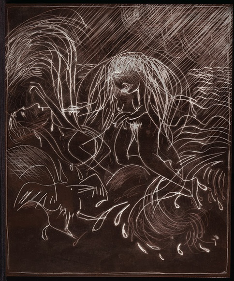 Artist: b'BOYD, Arthur' | Title: b'Plate 20: Jonah and the seagull.' | Date: 1972-73 | Technique: b'etched plate' | Copyright: b'This work appears on screen courtesy of Bundanon Trust' Artist: b'BOYD, Arthur' | Title: b'Plate 20: Jonah and the seagull.' | Date: 1972-73 | Technique: b'etched plate' | Copyright: b'This work appears on screen courtesy of Bundanon Trust'