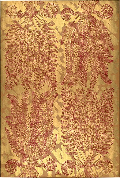 Artist: b'REDBACK GRAPHIX' | Title: b'Wrapping paper: Gold' | Date: 1986 | Technique: b'screenprint, printed in colour, from three stencils' Artist: b'REDBACK GRAPHIX' | Title: b'Wrapping paper: Gold' | Date: 1986 | Technique: b'screenprint, printed in colour, from three stencils'