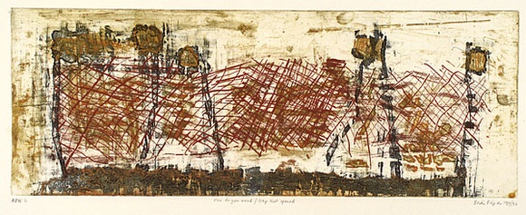 Artist: b'Pieper, Brian.' | Title: b'How do you mend/ Gap that opened' | Date: 1989-1990 | Technique: b'etching, printed in five colours, from five plates' | Copyright: b'\xc2\xa9 Brian Pieper' Artist: b'Pieper, Brian.' | Title: b'How do you mend/ Gap that opened' | Date: 1989-1990 | Technique: b'etching, printed in five colours, from five plates' | Copyright: b'\xc2\xa9 Brian Pieper'
