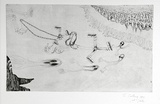 Artist: COLEING, Tony | Title: Black Jack pontoon. | Date: 1990 | Technique: etching, printed in black ink, from one plate