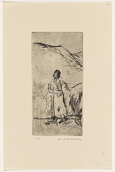 Artist: b'WILLIAMS, Fred' | Title: b'Vivienne Douglas' | Date: 1958 | Technique: b'drypoint' | Copyright: b'\xc2\xa9 Fred Williams Estate'