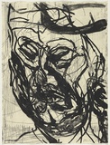 Artist: PARR, Mike | Title: not titled. | Date: 1995 | Technique: etching, printed in grey ink, from one plate; lithograph, printed in black ink, from one stone