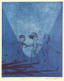 Artist: Doggett-Williams, Phillip. | Title: Crossing the river VIII | Date: 1993 | Technique: lithograph, printed in blue ink, from two stones