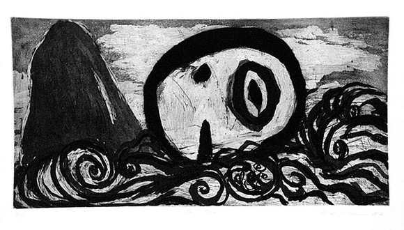 Artist: b'Uhlmann, Paul.' | Title: b'The sea' | Date: 1987 | Technique: b'etching and drypoint, printed in black ink, from one plate' Artist: b'Uhlmann, Paul.' | Title: b'The sea' | Date: 1987 | Technique: b'etching and drypoint, printed in black ink, from one plate'