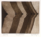 Artist: Hadley, Basil. | Title: Army girls brown | Date: 1982 | Technique: etching and aquatint, printed in brown ink, from one plate