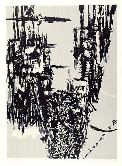 Artist: b'Plate, Carl.' | Title: b'Mid extension' | Date: 1959 | Technique: b'lithograph, printed in colour, from three stones' | Copyright: b'\xc2\xa9 Estate of Carl Plate' Artist: b'Plate, Carl.' | Title: b'Mid extension' | Date: 1959 | Technique: b'lithograph, printed in colour, from three stones' | Copyright: b'\xc2\xa9 Estate of Carl Plate'
