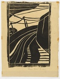 Artist: Weitzel, Frank. | Title: Tram lines | Date: c.1929 | Technique: linocut, printed in black ink, from one block