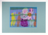 Artist: b'HANRAHAN, Barbara' | Title: b'The hypnotist' | Date: 1977 | Technique: b'screenprint, printed in colour, from six stencils'
