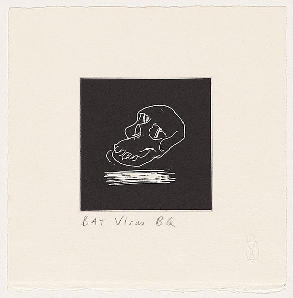 Artist: b'Quilty, Ben.' | Title: b'Virus.' | Date: 2006 | Technique: b'relief-etching, printed in black ink, from one plate'