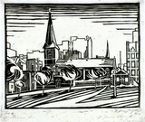 Artist: Haefliger, Paul. | Title: St James Church, Sydney | Date: 1931-33 | Technique: woodcut, printed in black ink, from one block