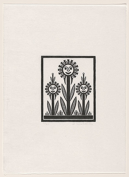 Artist: b'Groblicka, Lidia.' | Title: b'Postcard' | Date: 1986 | Technique: b'woodcut, printed in black ink, from one block' Artist: b'Groblicka, Lidia.' | Title: b'Postcard' | Date: 1986 | Technique: b'woodcut, printed in black ink, from one block'