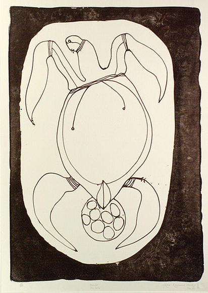 Artist: b'Meeks, Arone Raymond.' | Title: b'Mutina - Sea Turtle' | Date: 1991 | Technique: b'lithograph, printed in brown ink, from one stone'