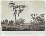 Artist: SCHRAMM, Alexander | Title: South Australian Natives on the tramp. | Date: c.1859 | Technique: chalk-lithograph, printed in colour, from two stones
