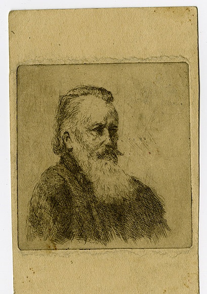 Artist: b'Farmer, John.' | Title: b'(Portrait of a man).' | Date: (1950s) | Technique: b'etching, printed in black ink with plate-tone, from one plate' Artist: b'Farmer, John.' | Title: b'(Portrait of a man).' | Date: (1950s) | Technique: b'etching, printed in black ink with plate-tone, from one plate'